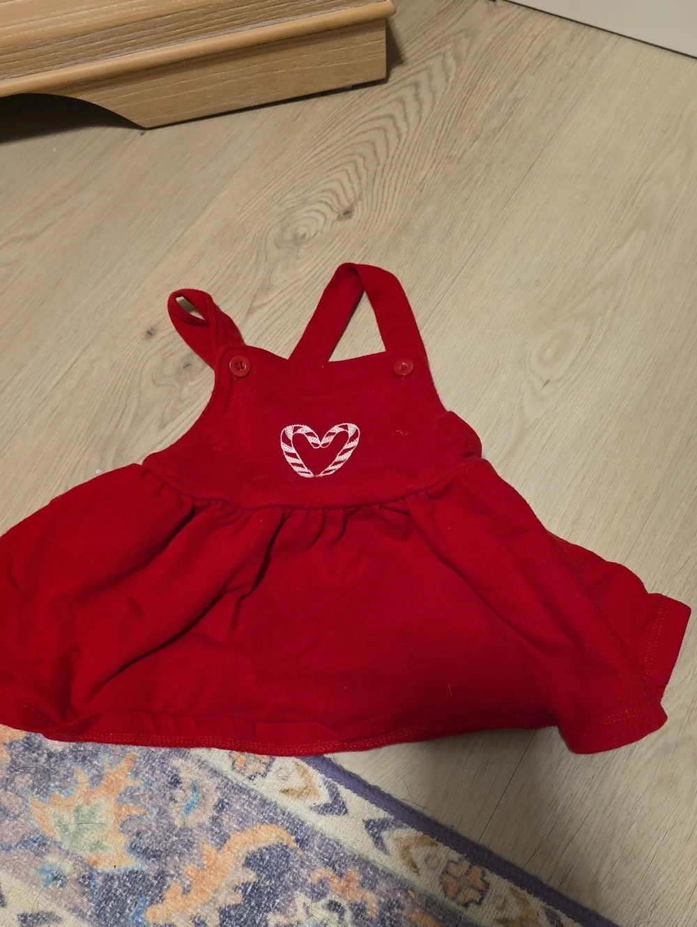 Red Toddler Dress with Heart Accent